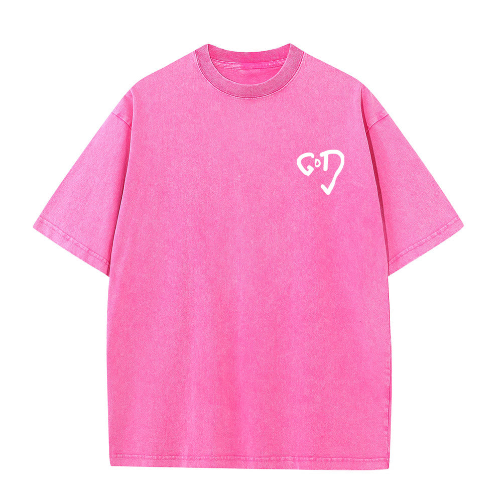 Christianartworkshop God Heart Unisex Washed T-shirt - image 13