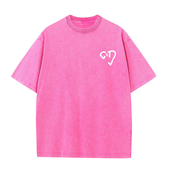 Christianartworkshop God Heart Unisex Washed T-shirt - image 10