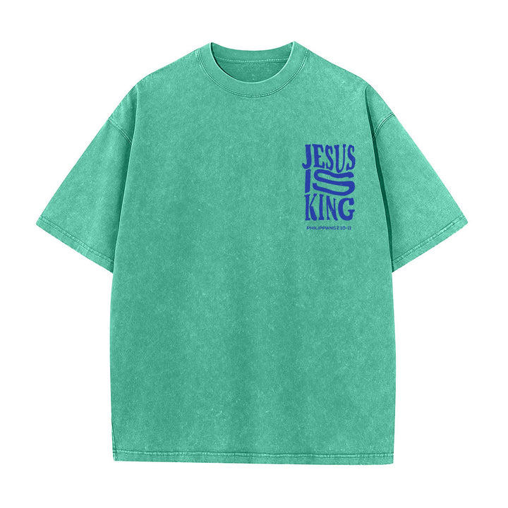 Christianartworkshop Jesus Is King Graphic Unisex Washed T-Shirt - image 19