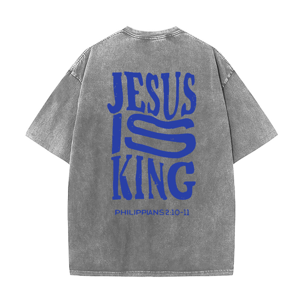 Christianartworkshop Jesus Is King Graphic Unisex Washed T-Shirt - image 6