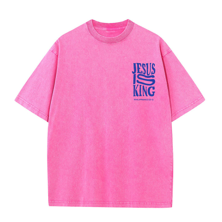 Christianartworkshop Jesus Is King Graphic Unisex Washed T-Shirt - image 11