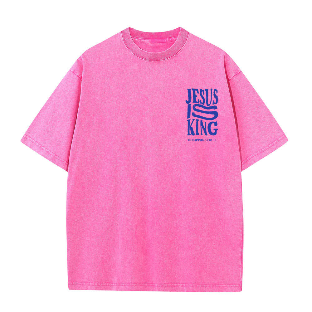 Christianartworkshop Jesus Is King Graphic Unisex Washed T-Shirt - image 16
