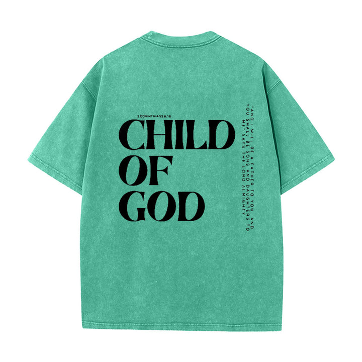 Christianartworkshop Child of God Graphic Unisex Washed T-Shirt - Green - 5XL - image 13
