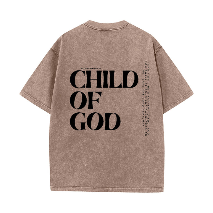 Christianartworkshop Child of God Graphic Unisex Washed T-Shirt - Brown - 5XL - image 6