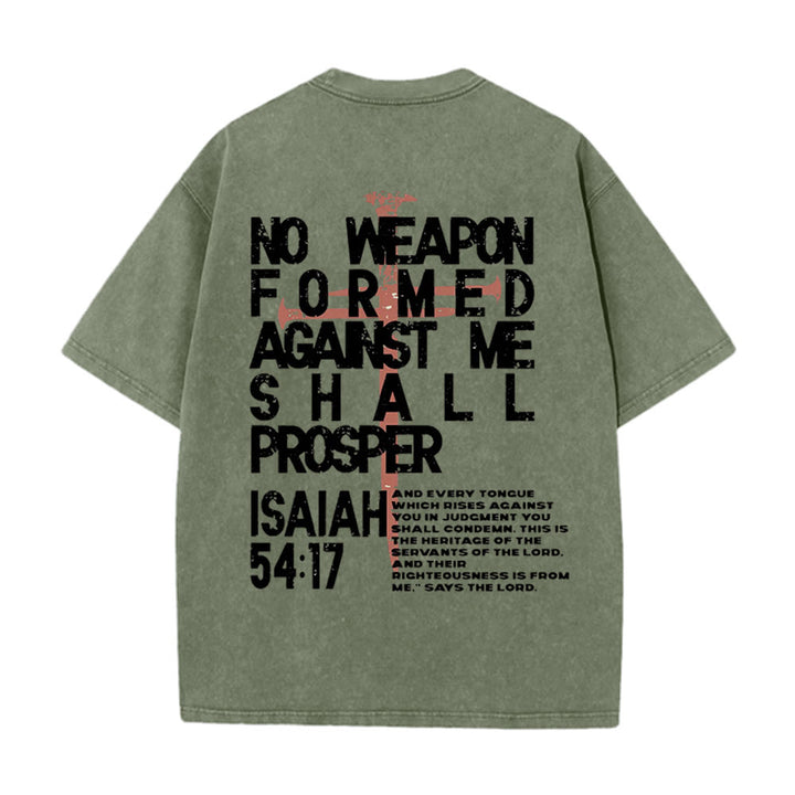 Christianartworkshop No Weapon Formed Against Me Graphic Unisex Washed T-Shirt - image 22