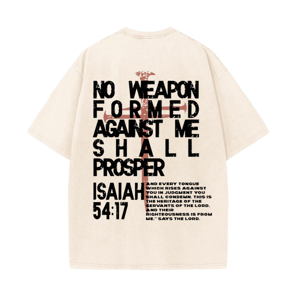 Christianartworkshop No Weapon Formed Against Me Graphic Unisex Washed T-Shirt - image 4