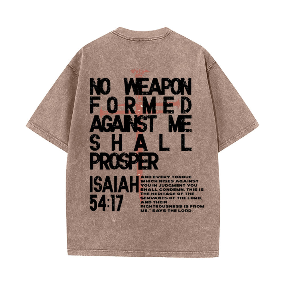 Christianartworkshop No Weapon Formed Against Me Graphic Unisex Washed T-Shirt - Brown - 5XL - image 8