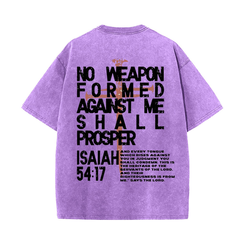 Christianartworkshop No Weapon Formed Against Me Graphic Unisex Washed T-Shirt - image 25