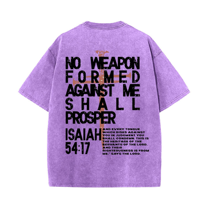Christianartworkshop No Weapon Formed Against Me Graphic Unisex Washed T-Shirt - image 25