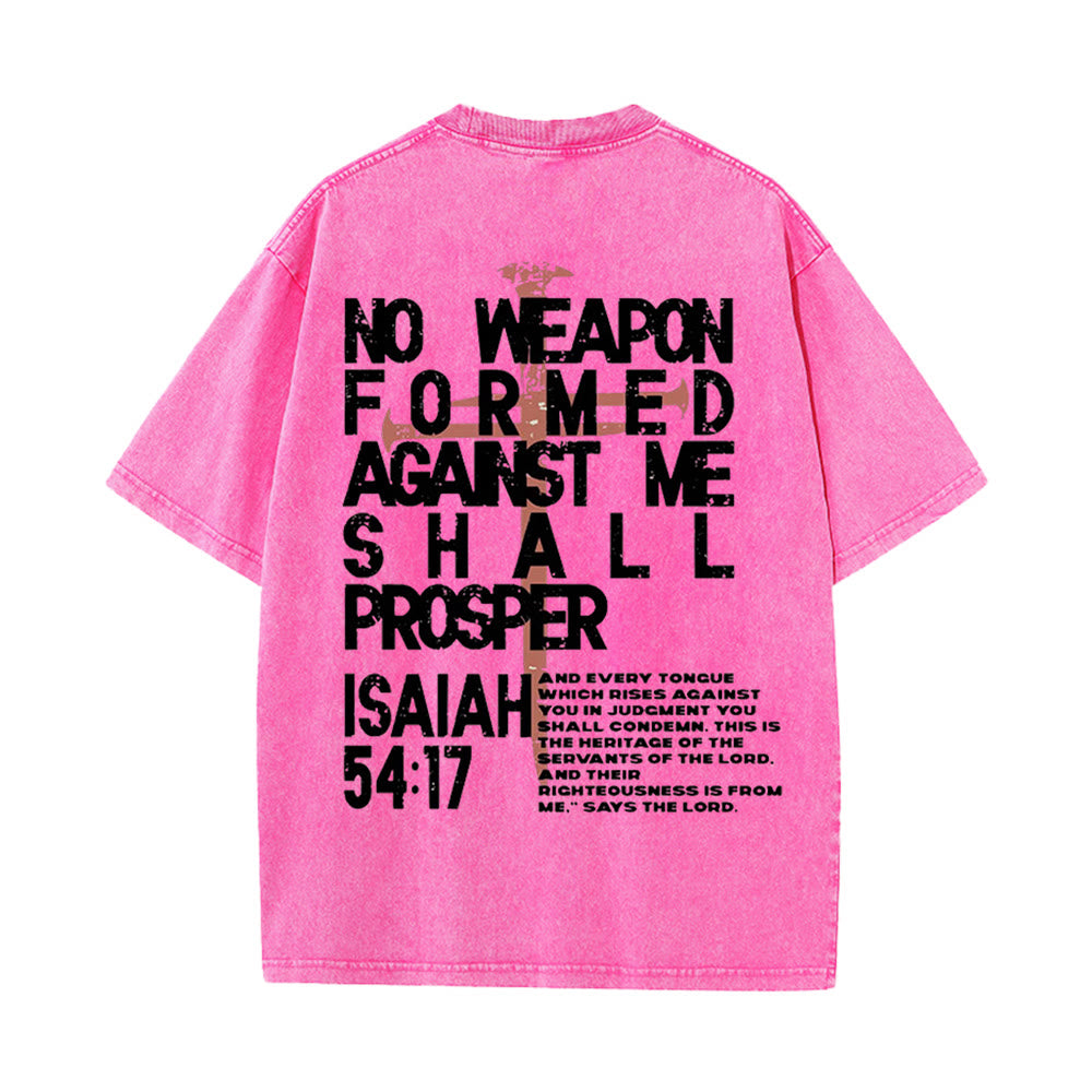 Christianartworkshop No Weapon Formed Against Me Graphic Unisex Washed T-Shirt - image 16