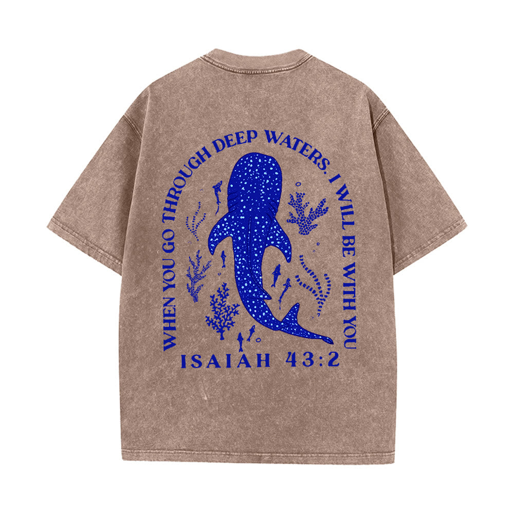 Christianartworkshop I Will Be With You Double Sided Unisex Washed T-shirt - image 9