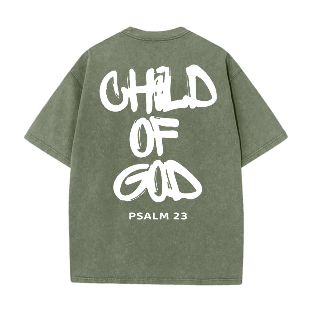 Christianartworkshop "CHILD OF GOD" Washed T-Shirt - Dark Green - 5XL - image 12