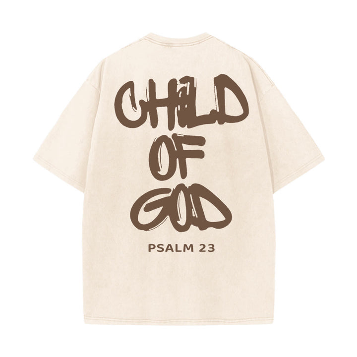 Christianartworkshop "CHILD OF GOD" Washed T-Shirt - Beige - 5XL - image 3