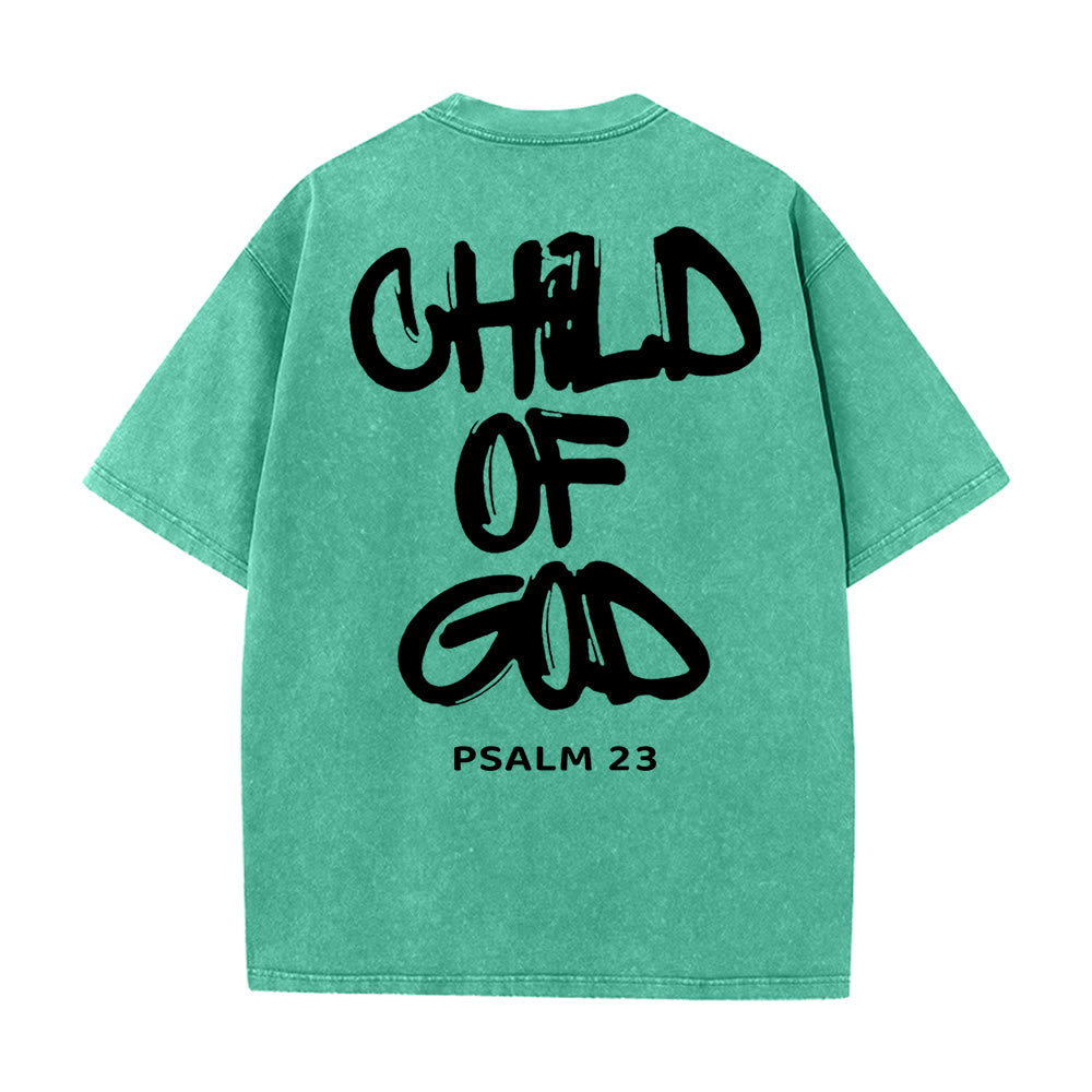 Christianartworkshop "CHILD OF GOD" Washed T-Shirt - Green - 5XL - image 13