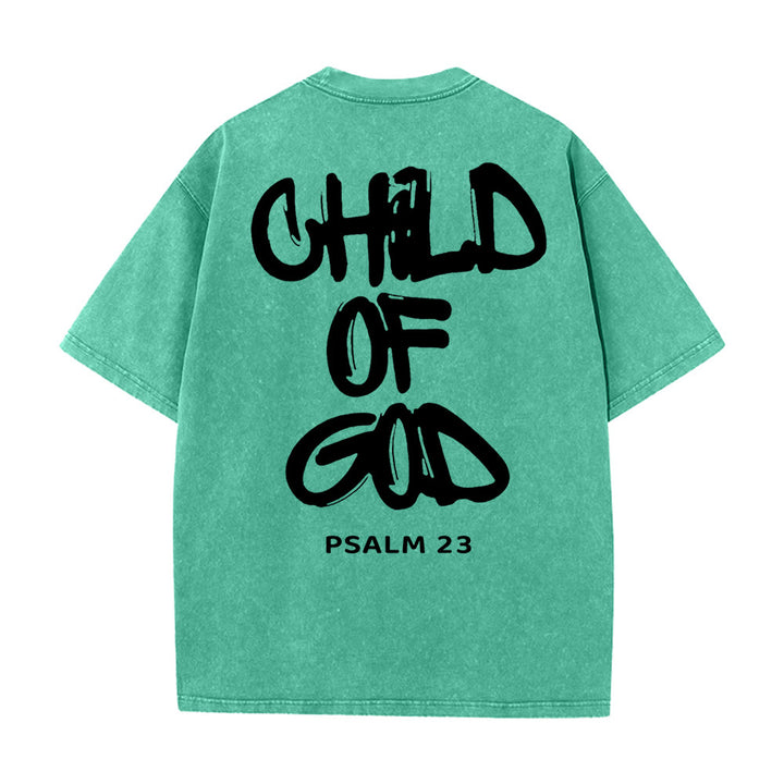 Christianartworkshop "CHILD OF GOD" Washed T-Shirt - Green - 5XL - image 13