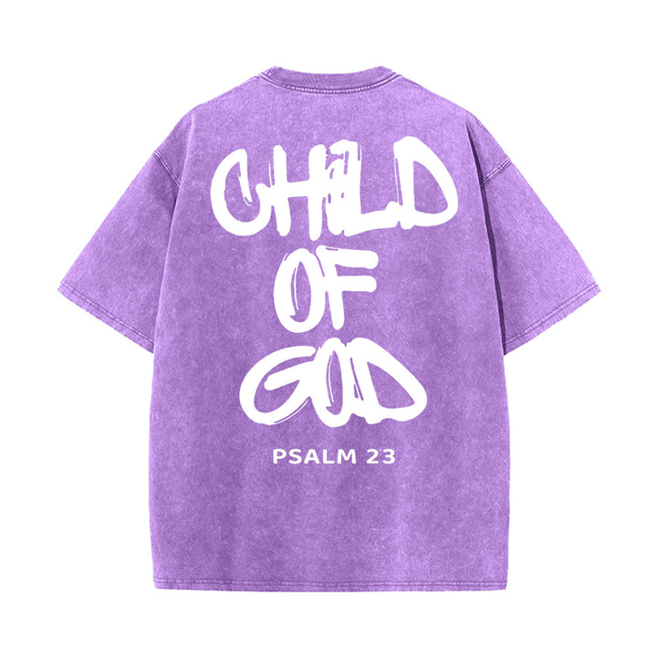 Christianartworkshop "CHILD OF GOD" Washed T-Shirt - Purple - 5XL - image 20