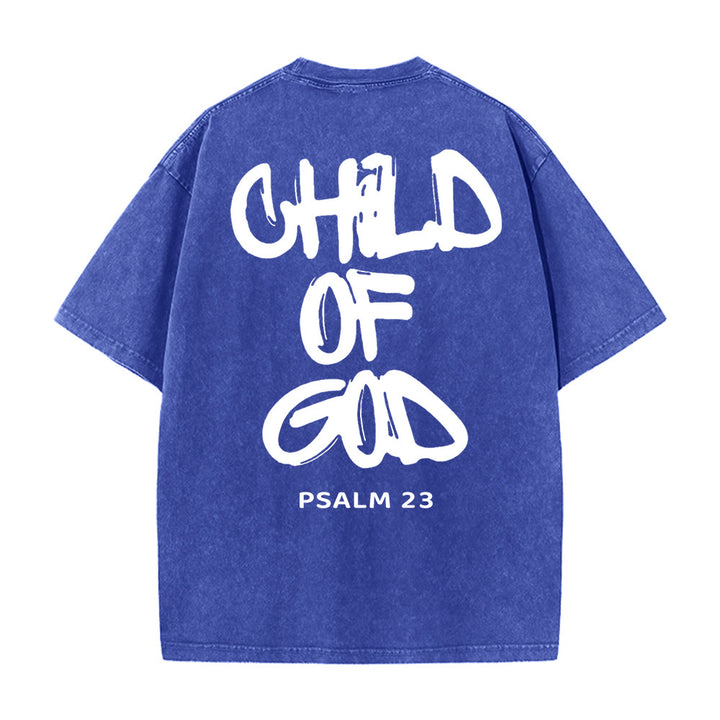 Christianartworkshop "CHILD OF GOD" Washed T-Shirt - Blue - 5XL - image 7