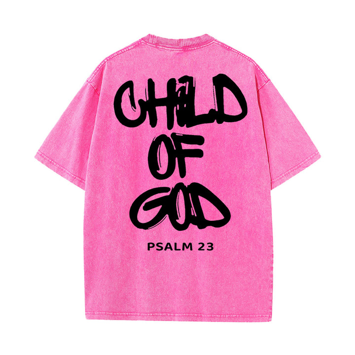 Christianartworkshop "CHILD OF GOD" Washed T-Shirt - Pink - 5XL - image 9