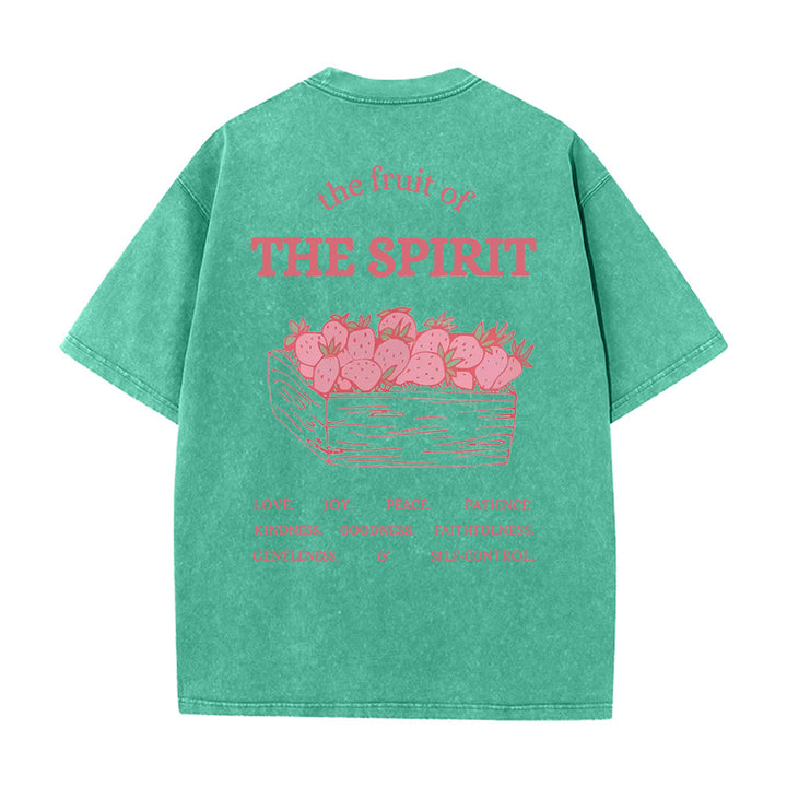 Christianartworkshop Fruit Of The Spirit Unisex Washed T-Shirt - Green - 5XL - image 19