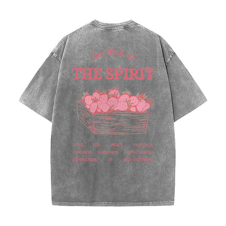 Christianartworkshop Fruit Of The Spirit Unisex Washed T-Shirt - Grey - 5XL - image 7