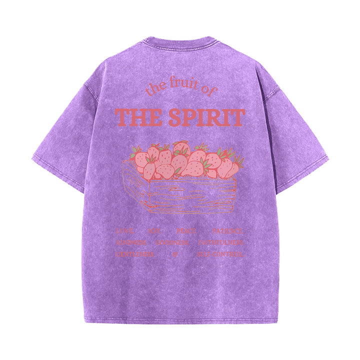 Christianartworkshop Fruit Of The Spirit Unisex Washed T-Shirt - Purple - 5XL - image 17