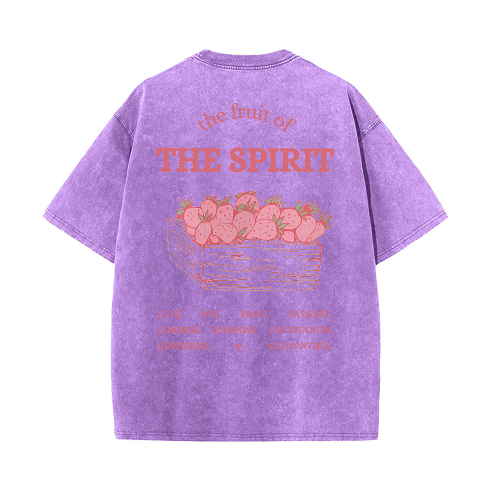 Christianartworkshop Fruit Of The Spirit Unisex Washed T-Shirt - Purple - 5XL - image 16