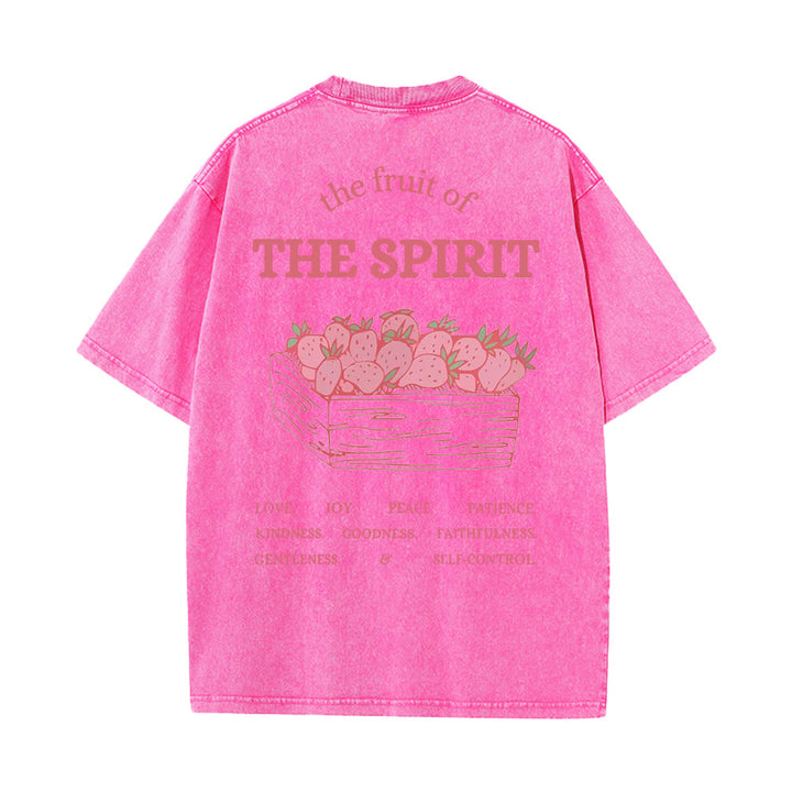 Christianartworkshop Fruit Of The Spirit Unisex Washed T-Shirt - Pink - 5XL - image 13