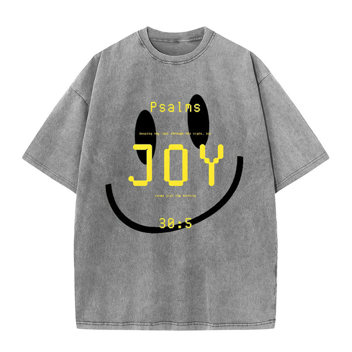 Christianartworkshop Joy Psalm 30:5 Unisex Washed T-Shirt - Grey - 5XL - image 4
