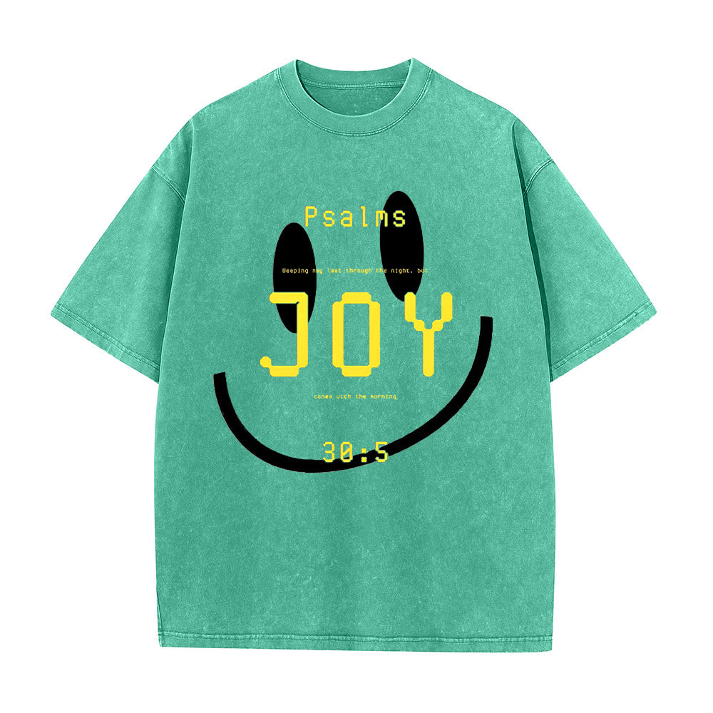 Christianartworkshop Joy Psalm 30:5 Unisex Washed T-Shirt - Green - 5XL - image 10