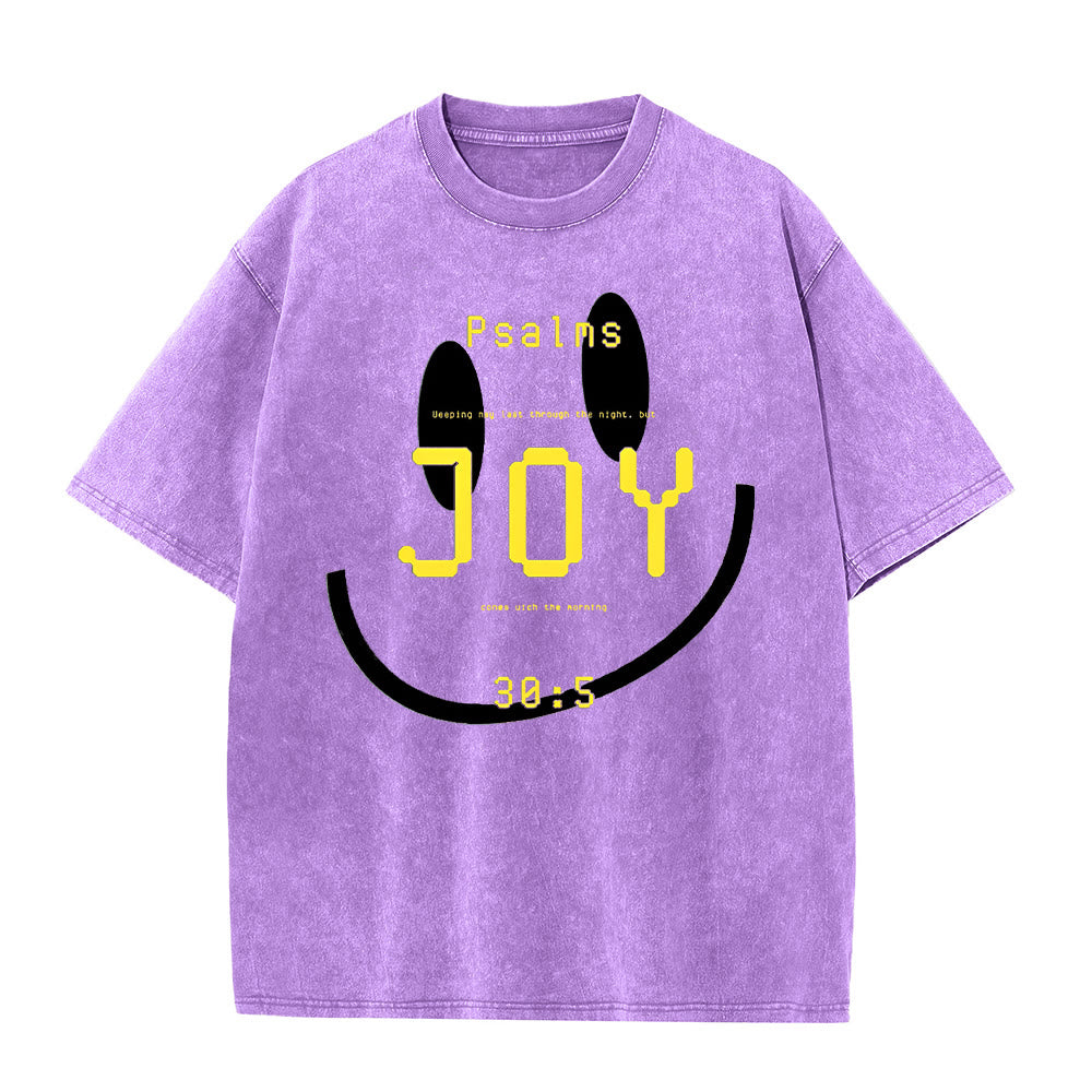 Christianartworkshop Joy Psalm 30:5 Unisex Washed T-Shirt - Purple - 5XL - image 9