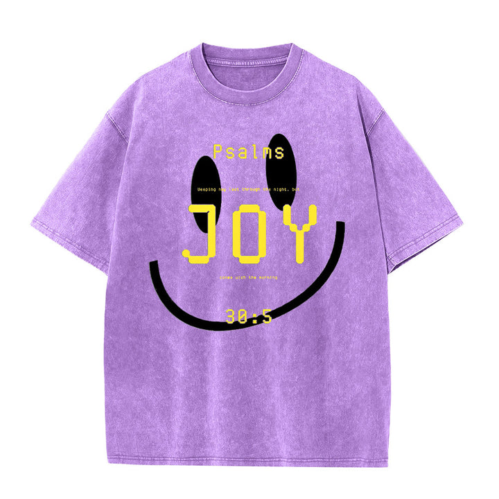 Christianartworkshop Joy Psalm 30:5 Unisex Washed T-Shirt - Purple - 5XL - image 9
