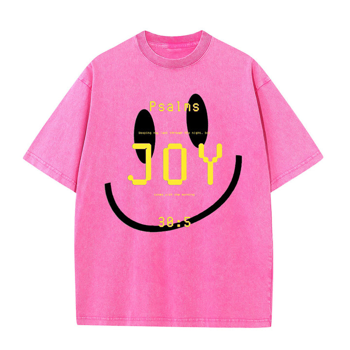 Christianartworkshop Joy Psalm 30:5 Unisex Washed T-Shirt - Pink - 5XL - image 7