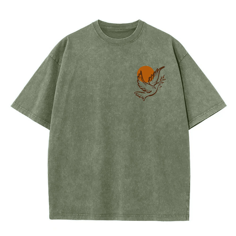 Christianartworkshop Spirit of the Lord and Freedom Unisex Washed T-Shirt - image 10