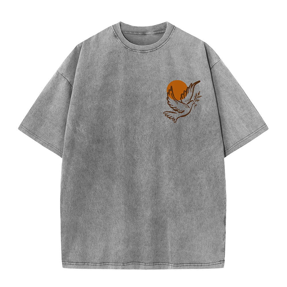 Christianartworkshop Spirit of the Lord and Freedom Unisex Washed T-Shirt - image 10