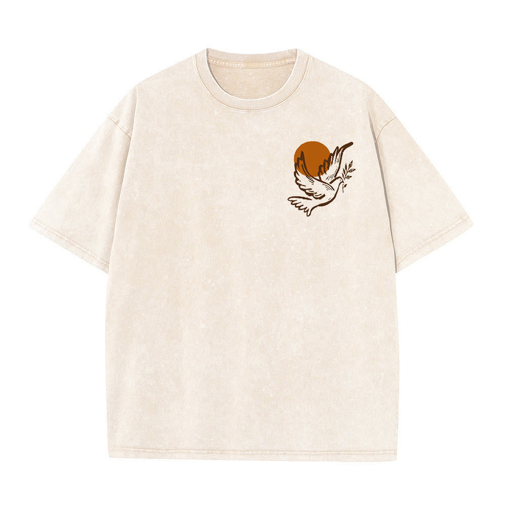 Christianartworkshop Spirit of the Lord and Freedom Unisex Washed T-Shirt - image 4