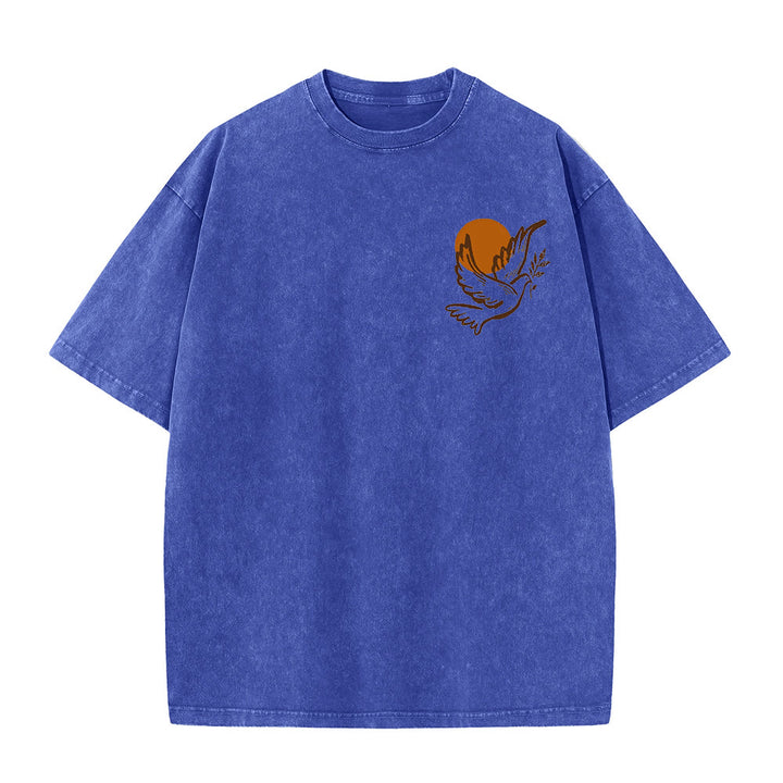 Christianartworkshop Spirit of the Lord and Freedom Unisex Washed T-Shirt - image 7