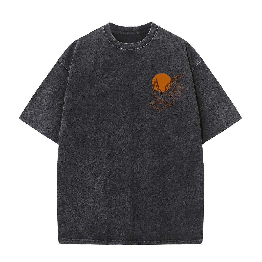 Christianartworkshop Spirit of the Lord and Freedom Unisex Washed T-Shirt - image 25