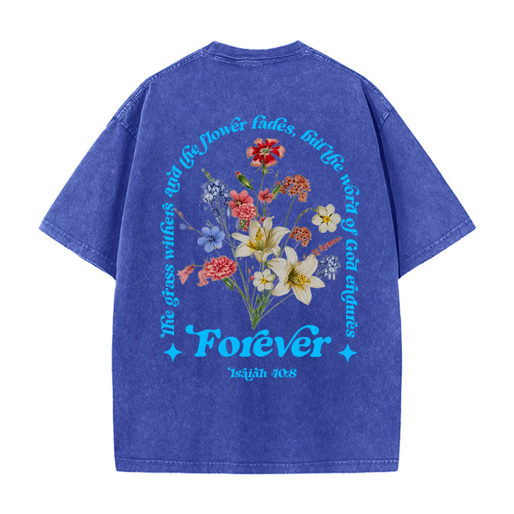 Christianartworkshop Eternal Word of God Unisex Washed T-Shirt - Blue - 5XL - image 15