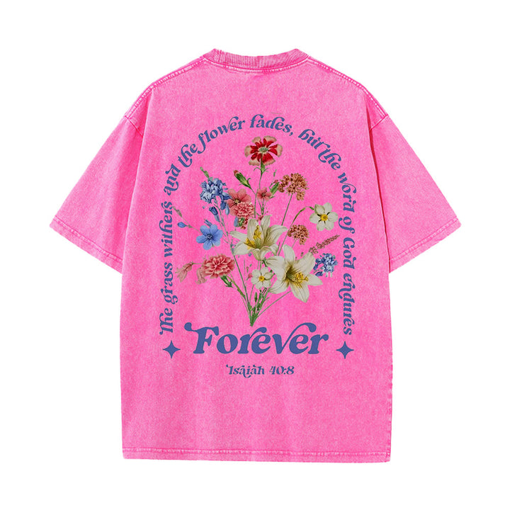 Christianartworkshop Eternal Word of God Unisex Washed T-Shirt - Pink - 5XL - image 3