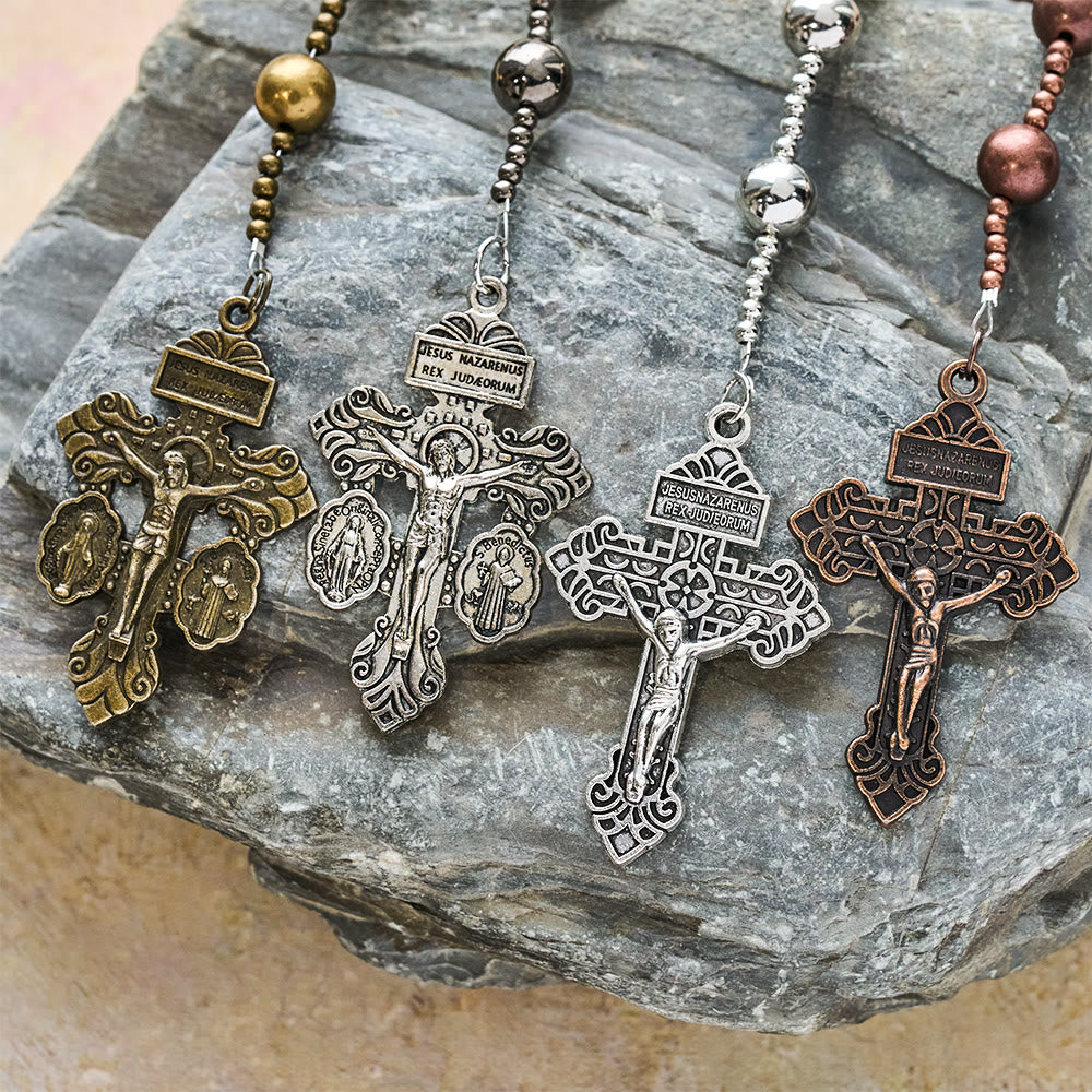 Christianartworkshop The Four Protect Battle Beads Pocket Rosary Series in 4 Warrior Finishes - image 2