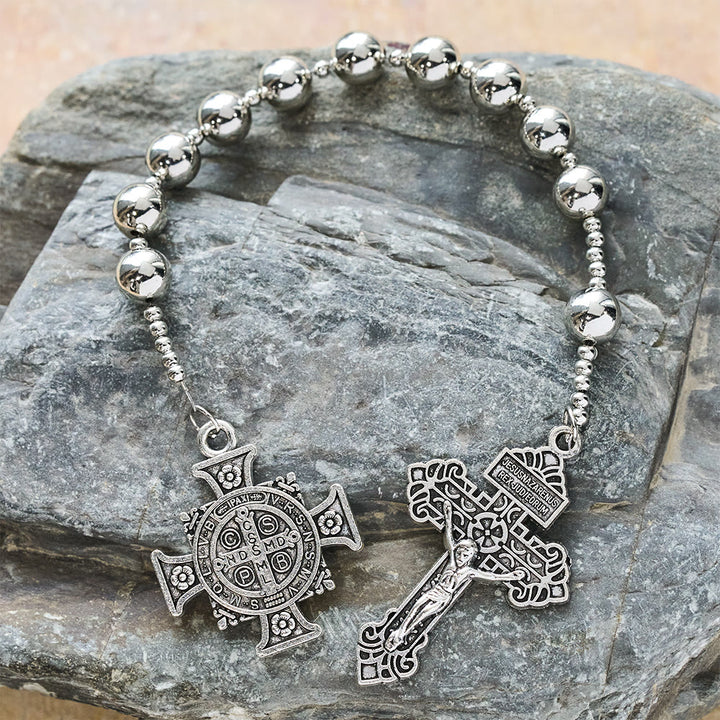 FREE Today: The Four Protect Battle Beads Pocket Rosary Series in 4 Warrior Finishes - Silver - image 4