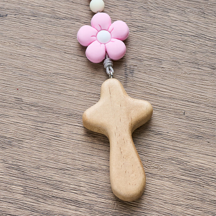 FREE Today: Colorful Children Rosary Beads Set: Soft Silicone Flowers in Pink Purple Blue for First Prayer - image 7