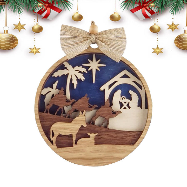 Christianartworkshop Rustic Style Holy Night Three Wise Men Christmas Nativity Hanging Ornaments - image 5