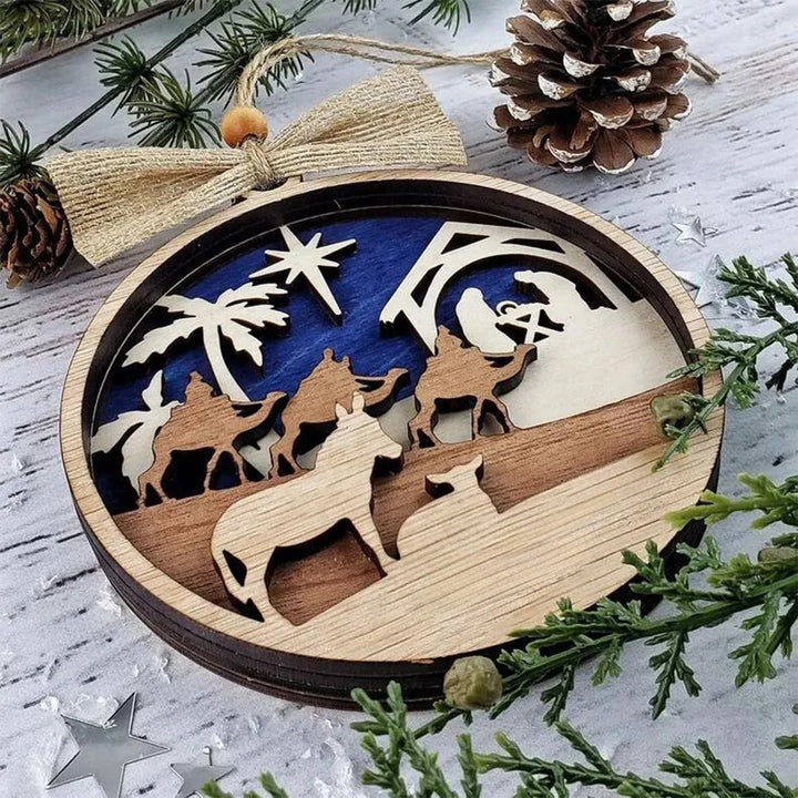 Christianartworkshop Rustic Style Holy Night Three Wise Men Christmas Nativity Hanging Ornaments - image 4