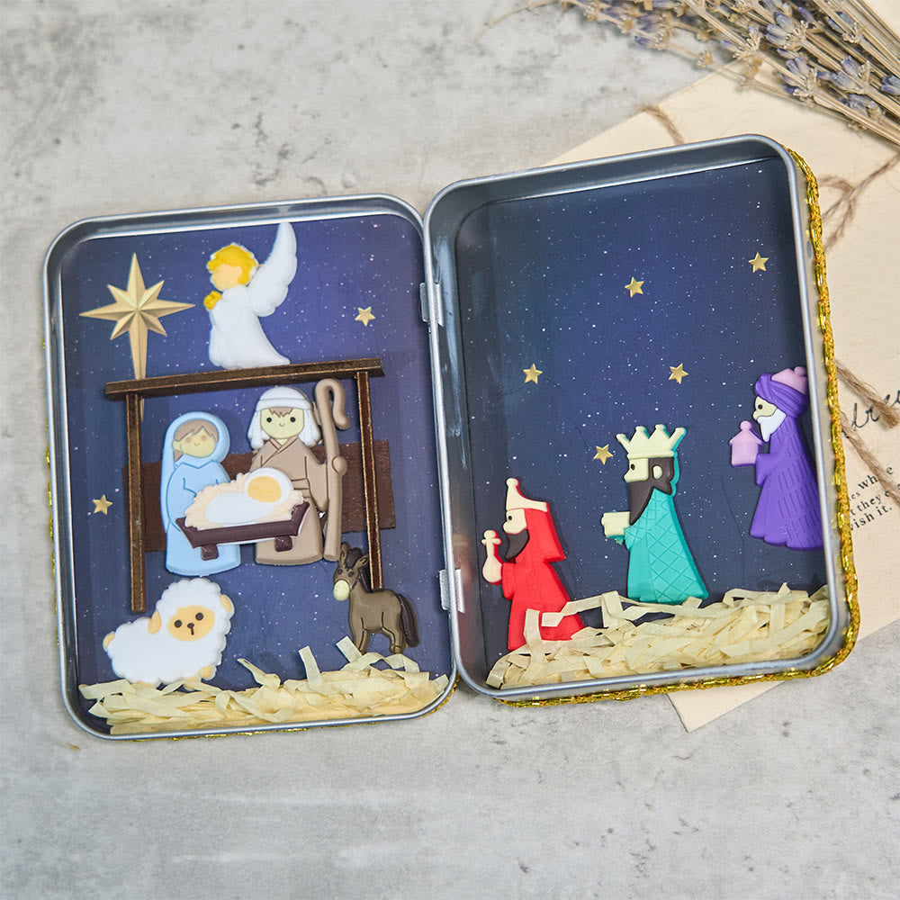 Christianartworkshop Tin Nativity Scene: A Compact Celebration of Christmas Faith & Story - image 4