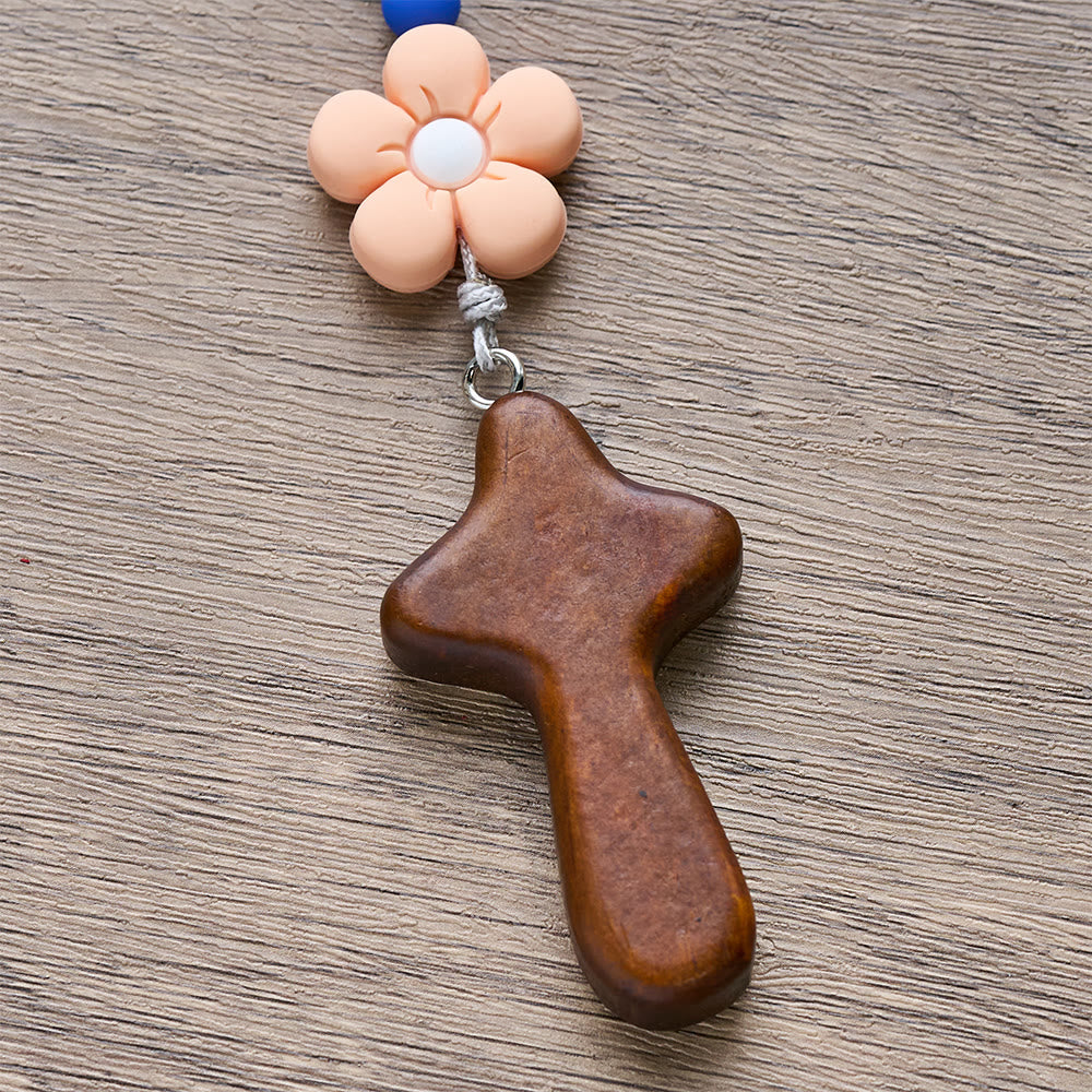 FREE Today: Colorful Children Rosary Beads Set: Soft Silicone Flowers in Pink Purple Blue for First Prayer - image 30