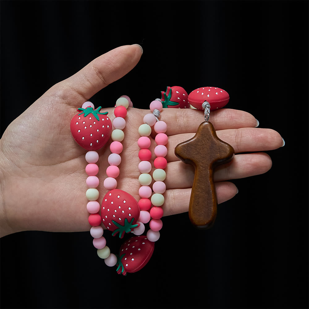 FREE Today: Colorful Children Rosary Beads Set: Soft Silicone Flowers in Pink Purple Blue for First Prayer - image 32