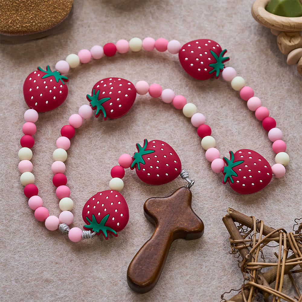 FREE Today: Colorful Children Rosary Beads Set: Soft Silicone Flowers in Pink Purple Blue for First Prayer - image 36