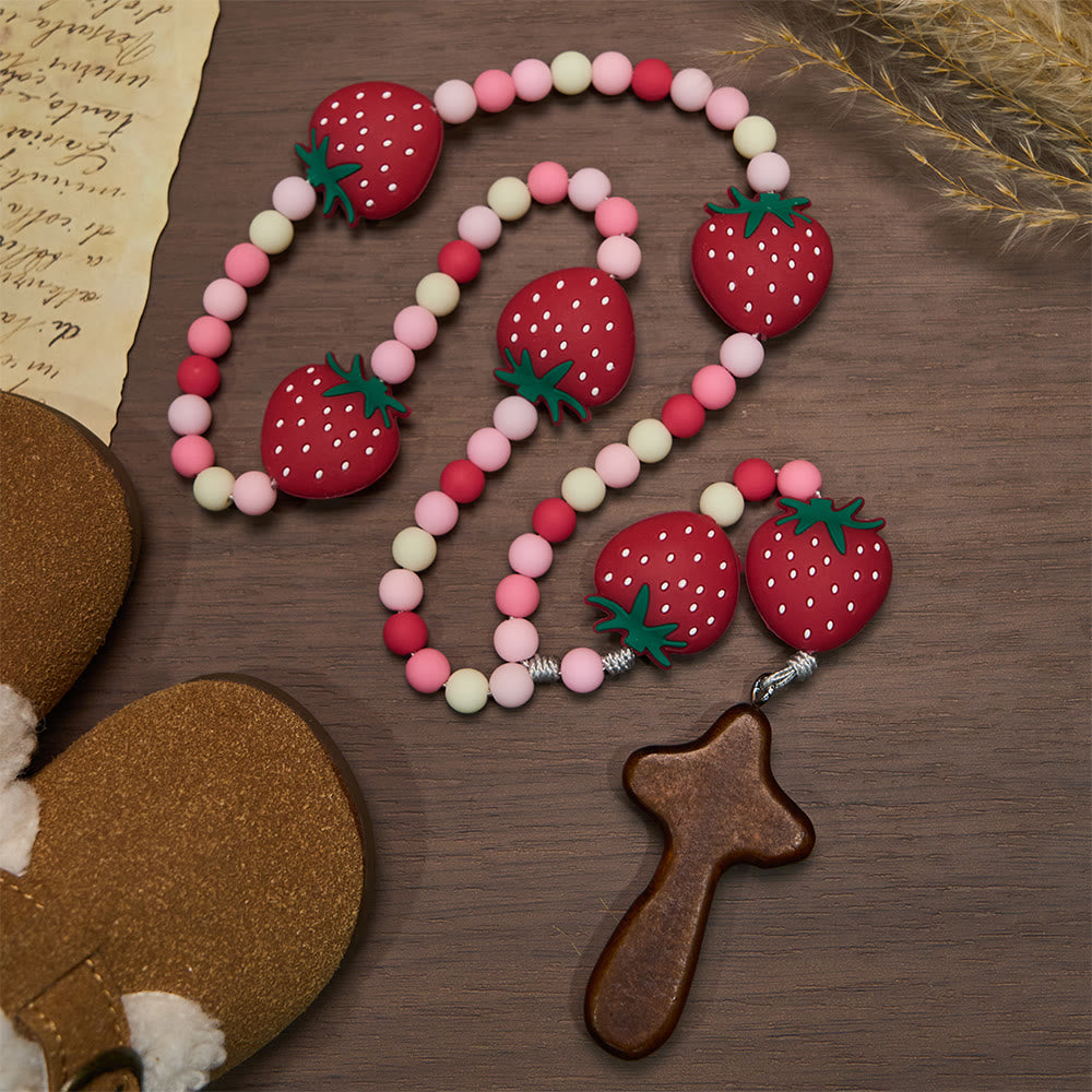 FREE Today: Colorful Children Rosary Beads Set: Soft Silicone Flowers in Pink Purple Blue for First Prayer - image 37