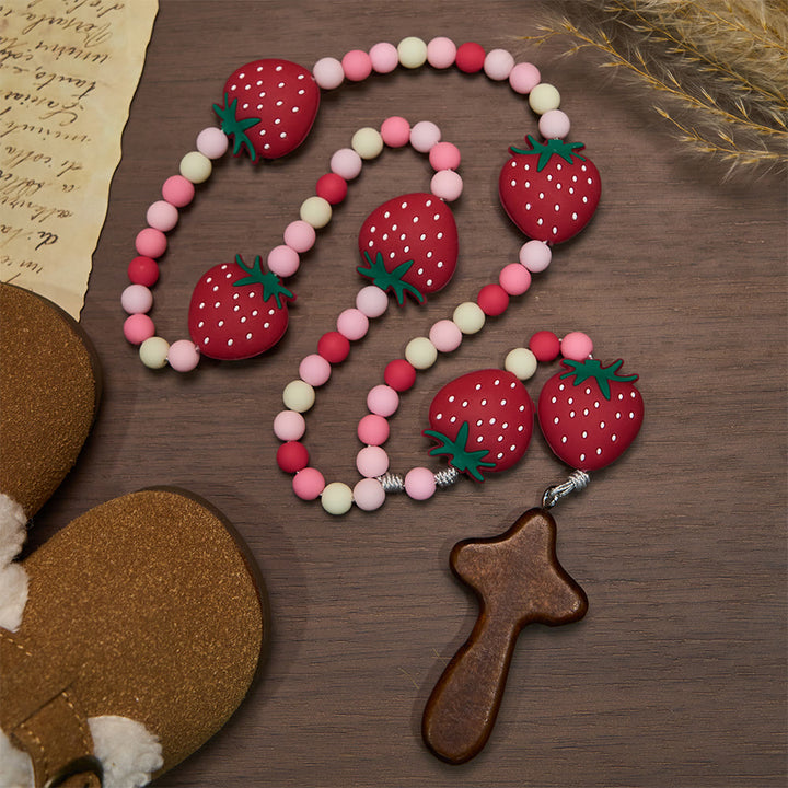 FREE Today: Colorful Children Rosary Beads Set: Soft Silicone Flowers in Pink Purple Blue for First Prayer - image 37